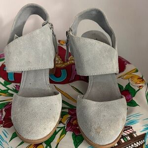 Women’s Light Gray Suede Slingback Sandals by Tom’s